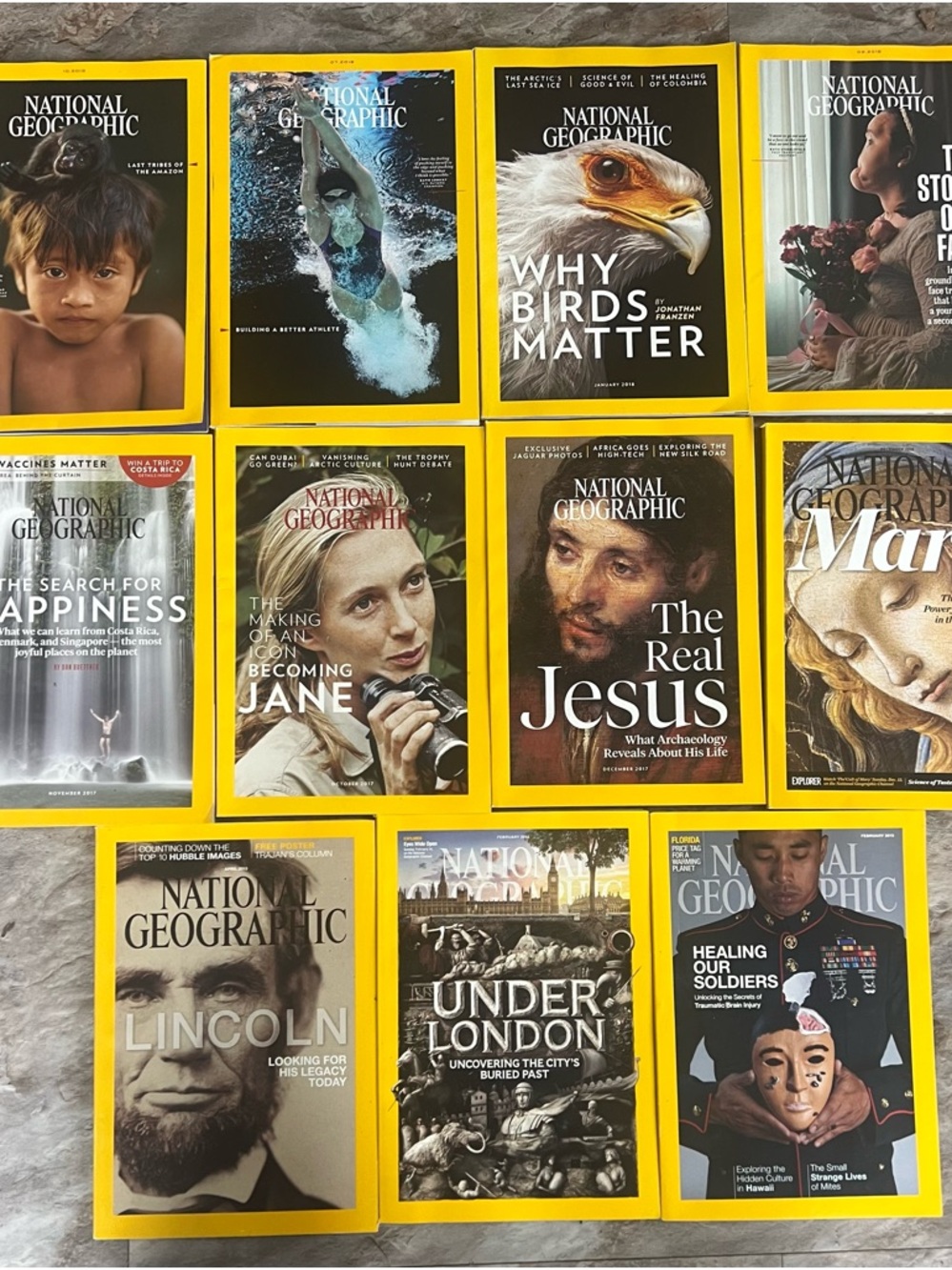 National Geographic Yellow-Bordered Magazine Covers Variety Pack